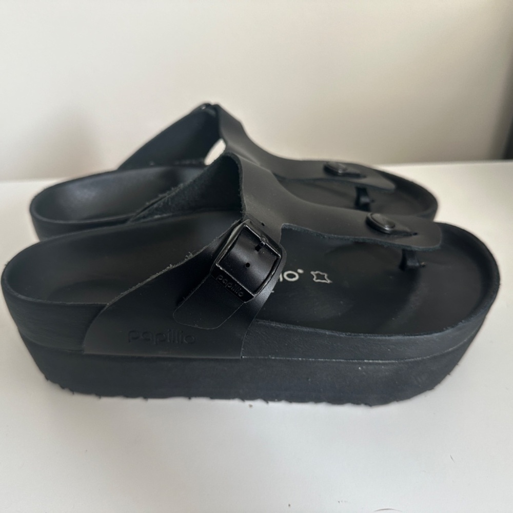 Birkenstock Papillio Gizeh Platform Black Size 37